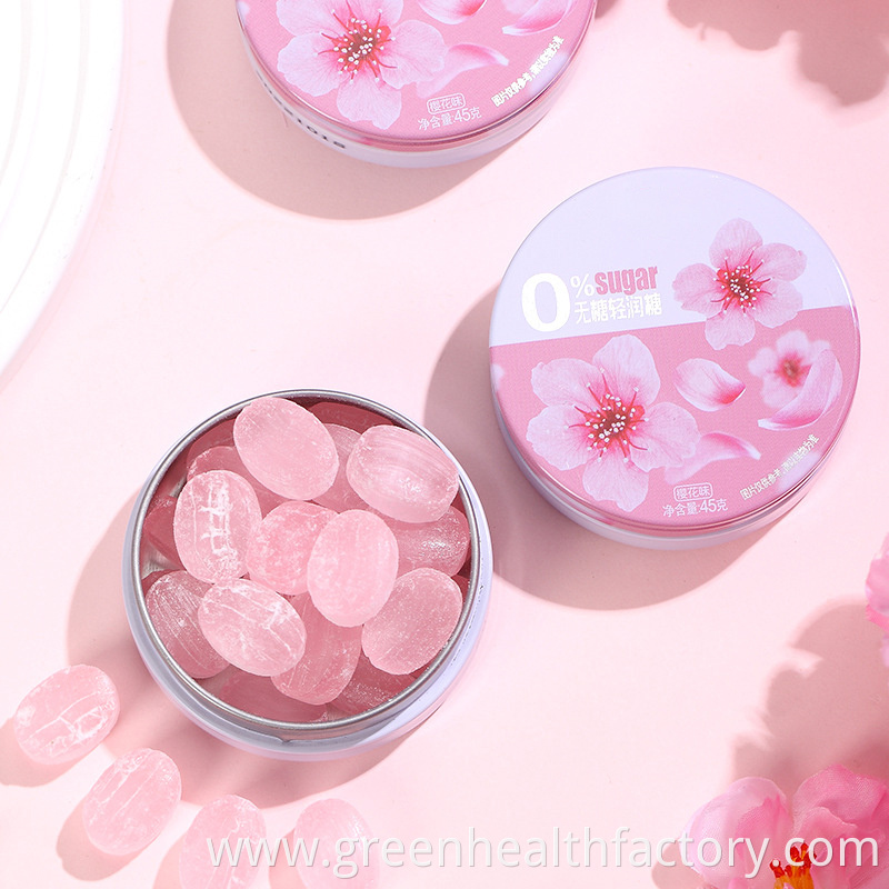 OEM ODM Vegan Cherry Flavour Candy Multivitamin Tin Box Candy Sugar Free Moisten The Throat Hard Mints Candy